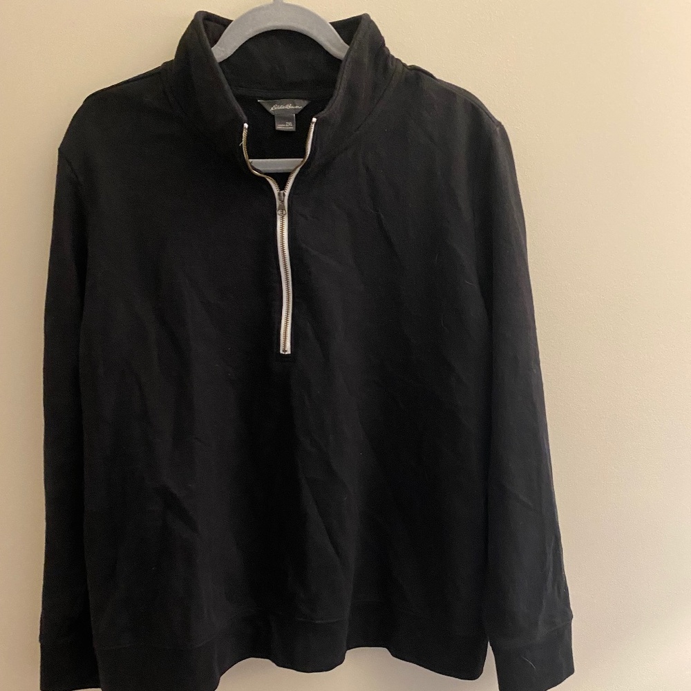 Black 2X Quarter zip Eddie Bauer pullover